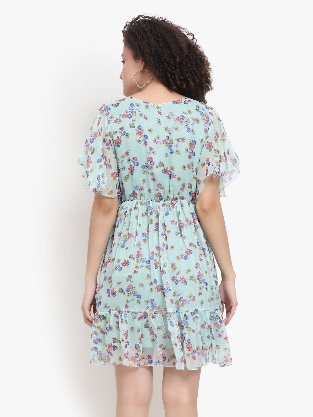 Floral Georgette Flare Dress Manufacturer & Exporter | OEM White Label - Olizzo Delhi
