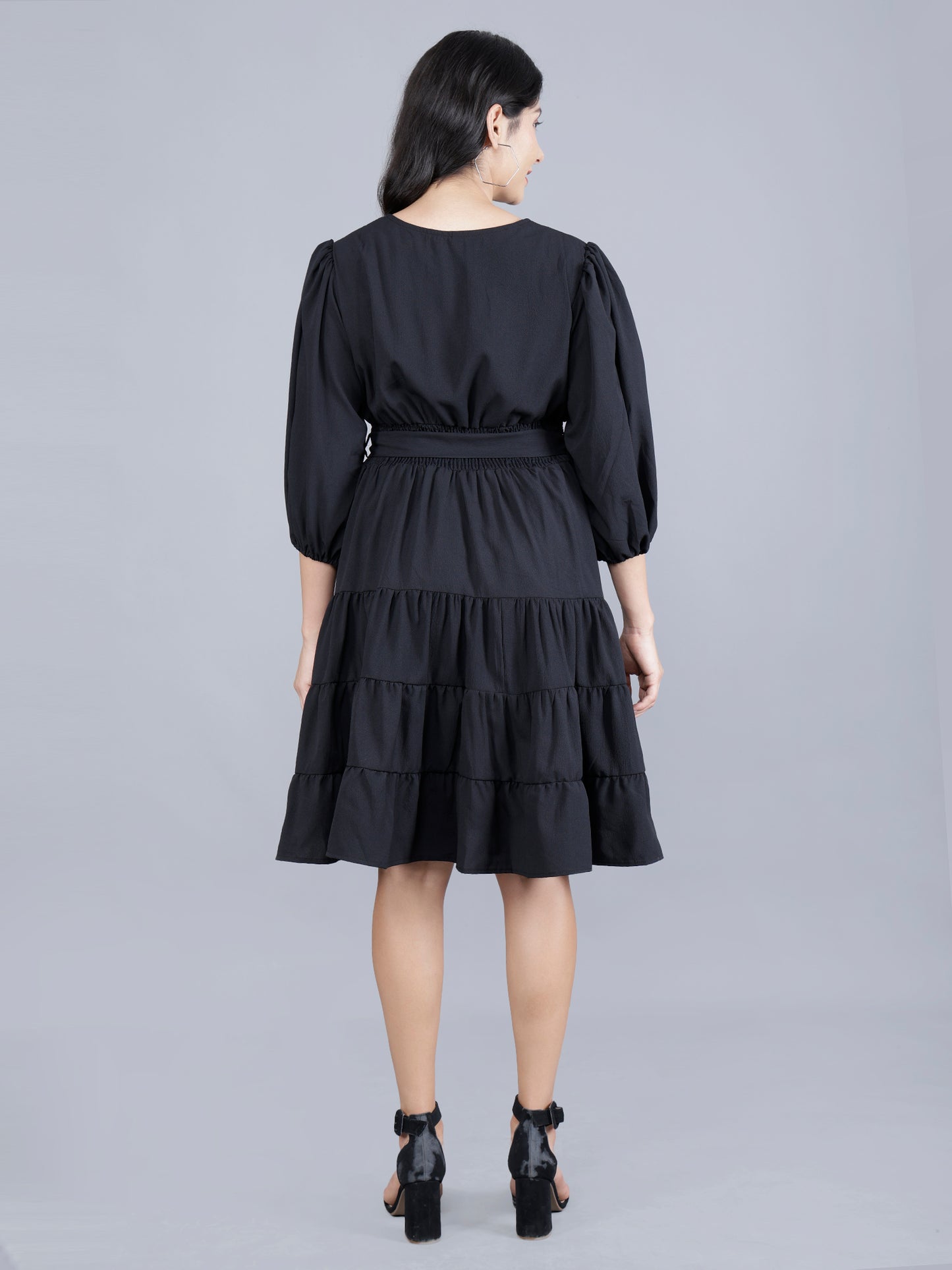 Poly Crepe Wrinkle Short Dress | Women’s Apparel Manufacturer & Exporter