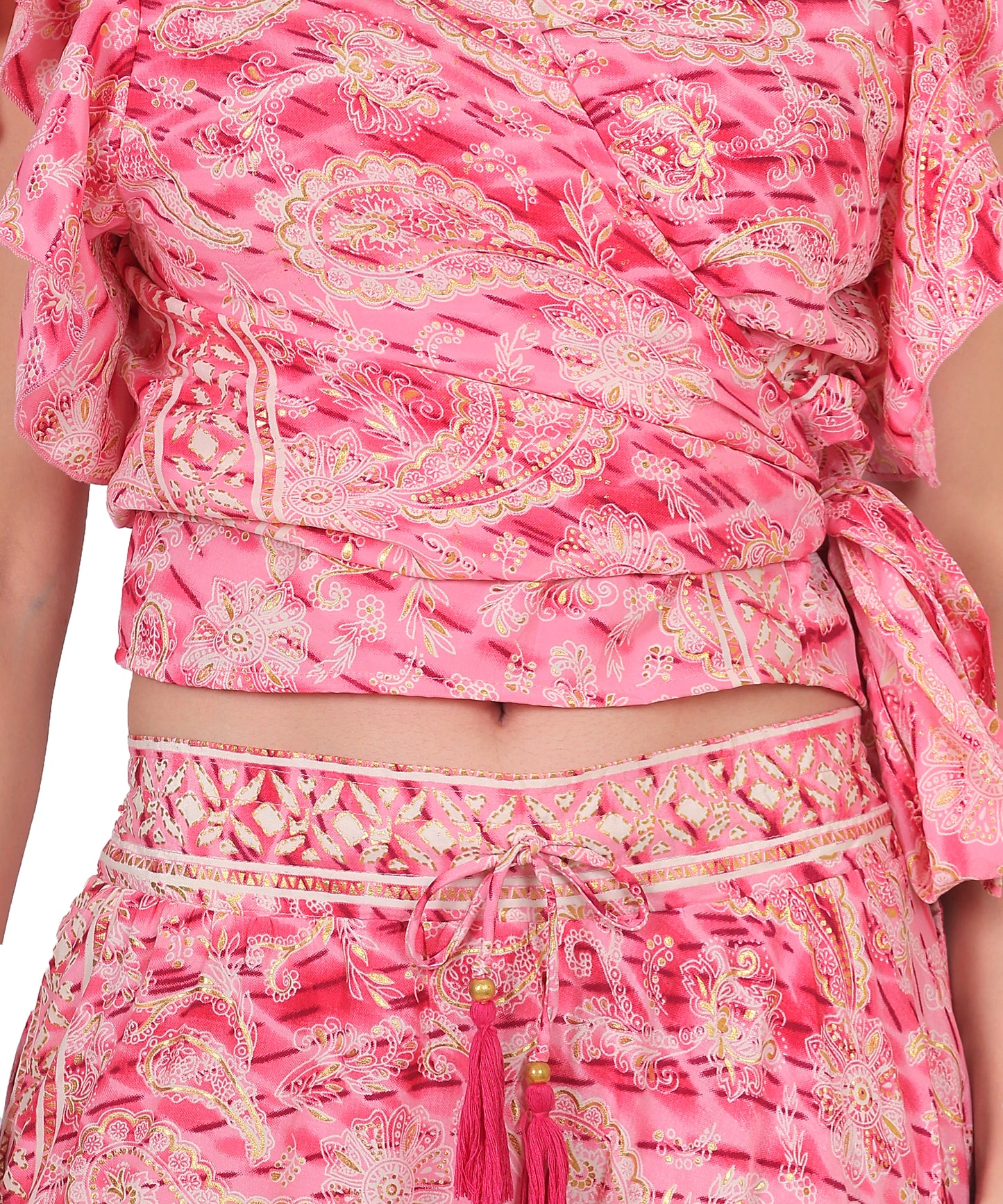 Elegant Silk Co-ord Set Manufacturer | Ibiza Party Top & Skirt Exporter - Olizzo India