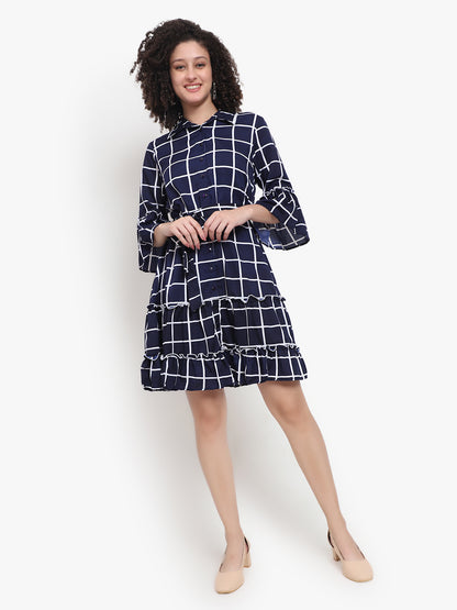 City Check Swing Dress