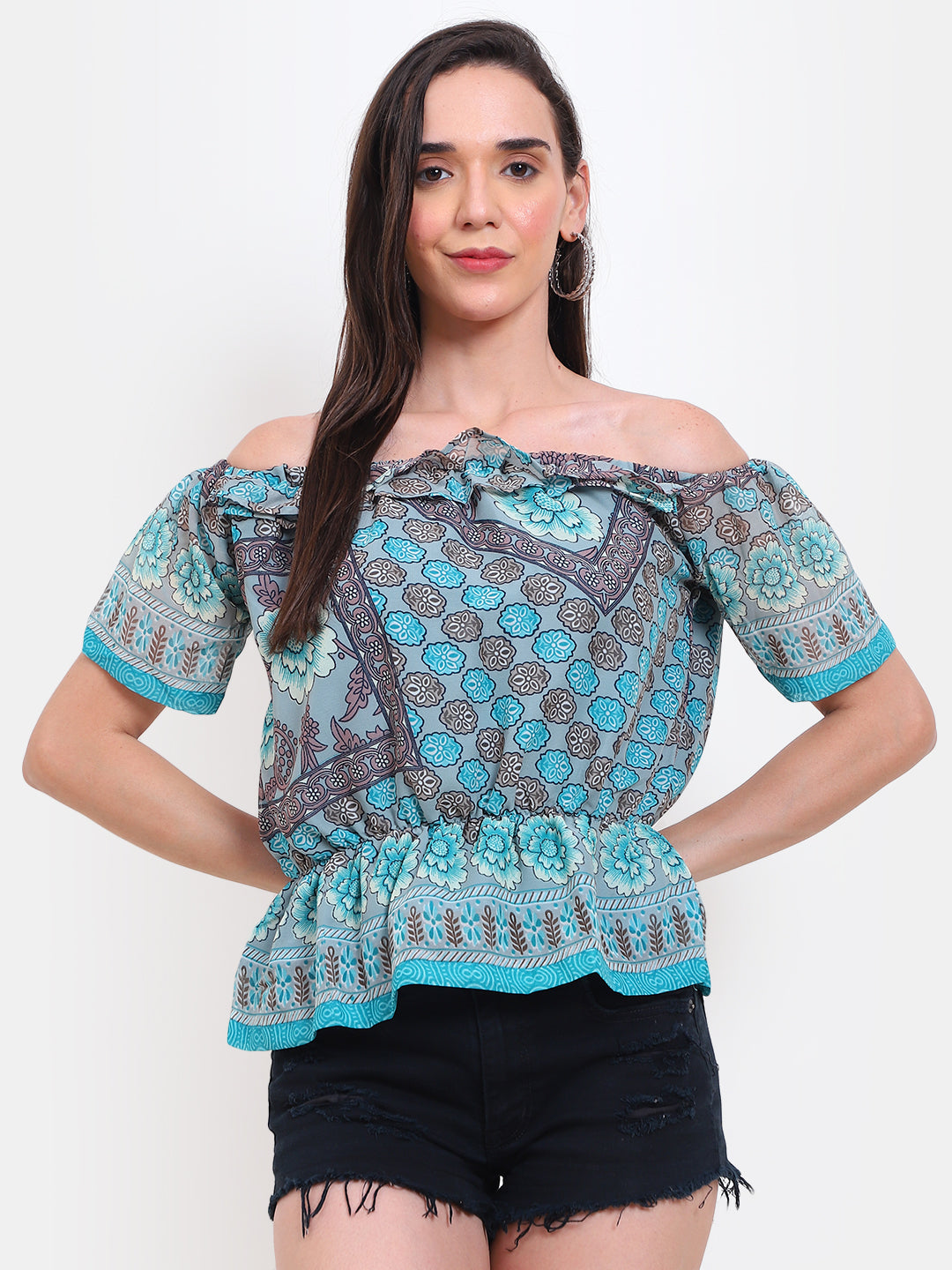 Blossom Off-Shoulder Georgette Top