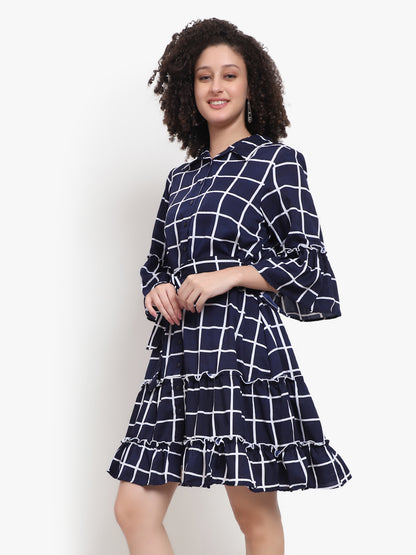 City Check Swing Dress