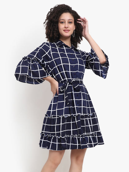 City Check Swing Dress