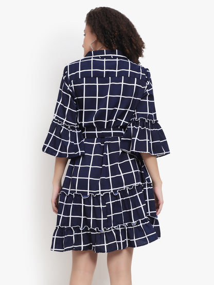 City Check Swing Dress