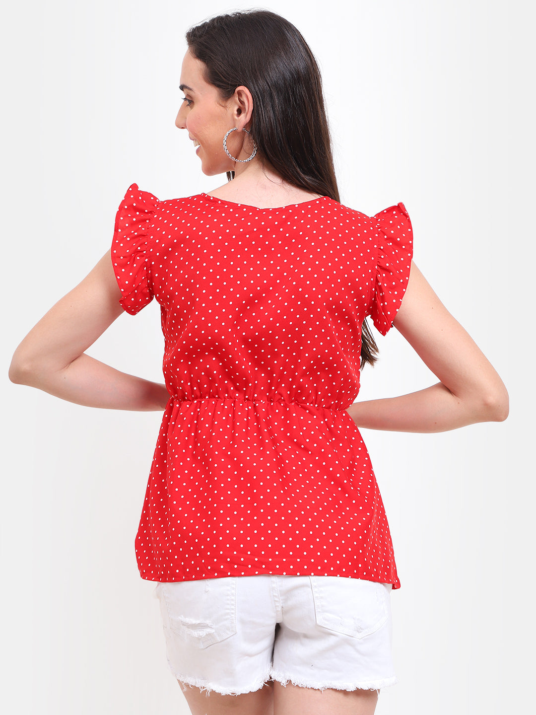 Polka Dot Flare Top