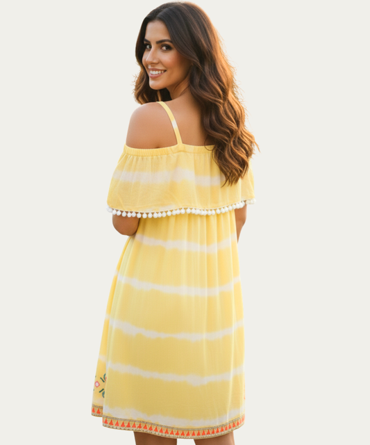 Women’s Tie-Dye Cotton Dress with Embroidery | Viigobella