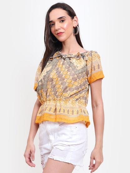 Blossom Off-Shoulder Georgette Top