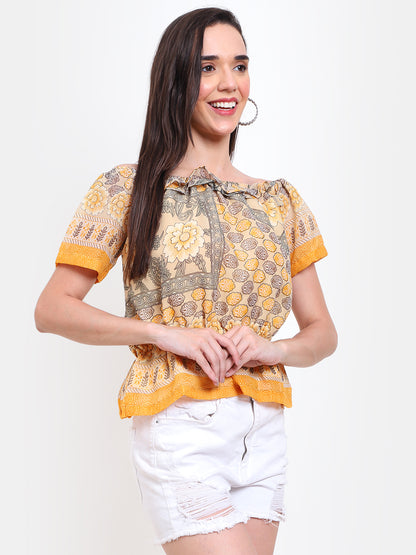 Blossom Off-Shoulder Georgette Top