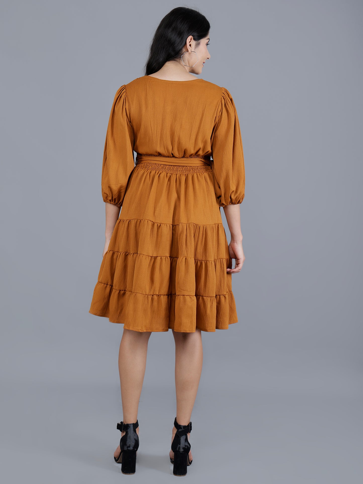 Poly Crepe Wrinkle Short Dress | Women’s Apparel Manufacturer & Exporter