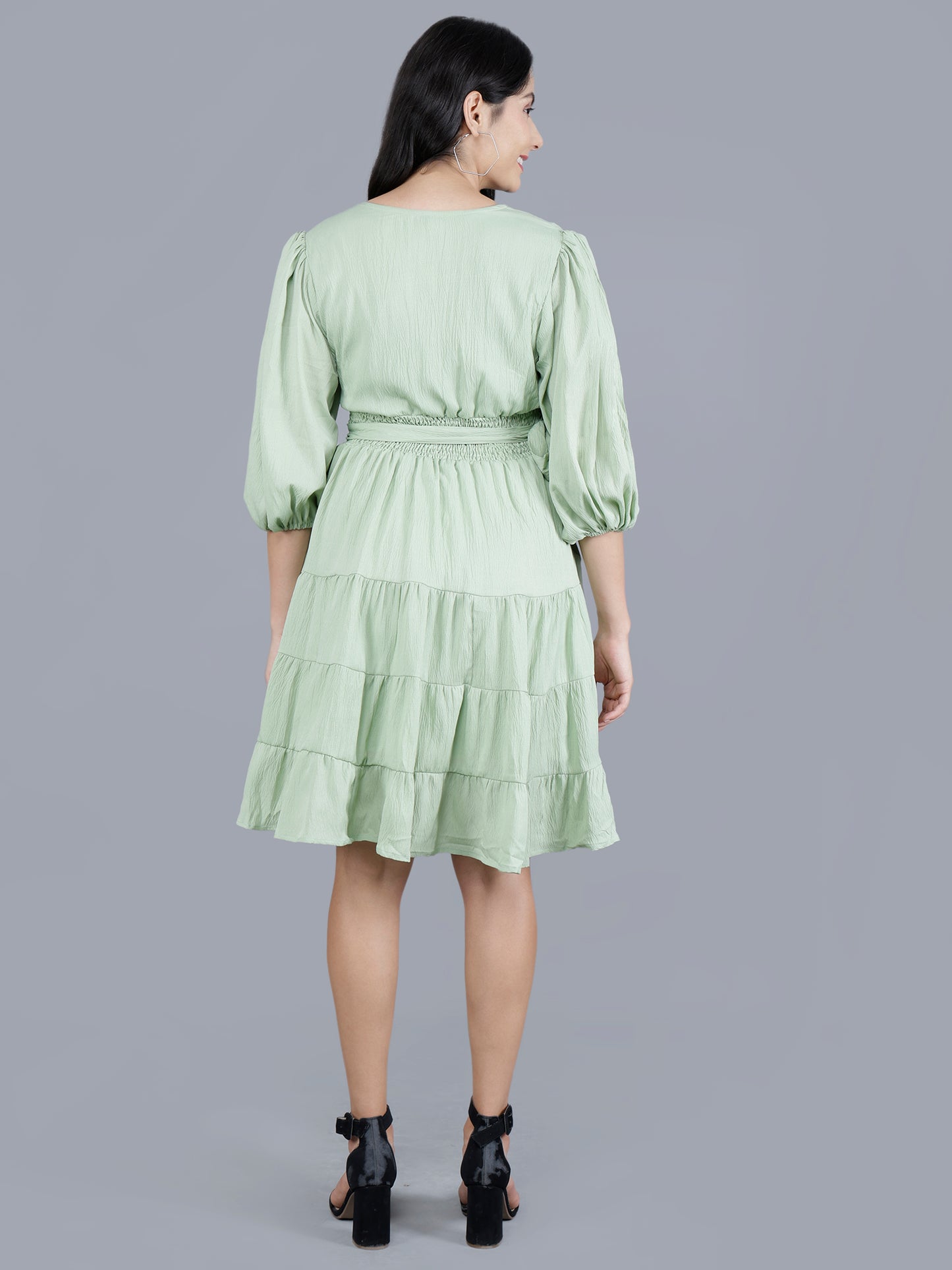 Poly Crepe Wrinkle Short Dress | Women’s Apparel Manufacturer & Exporter