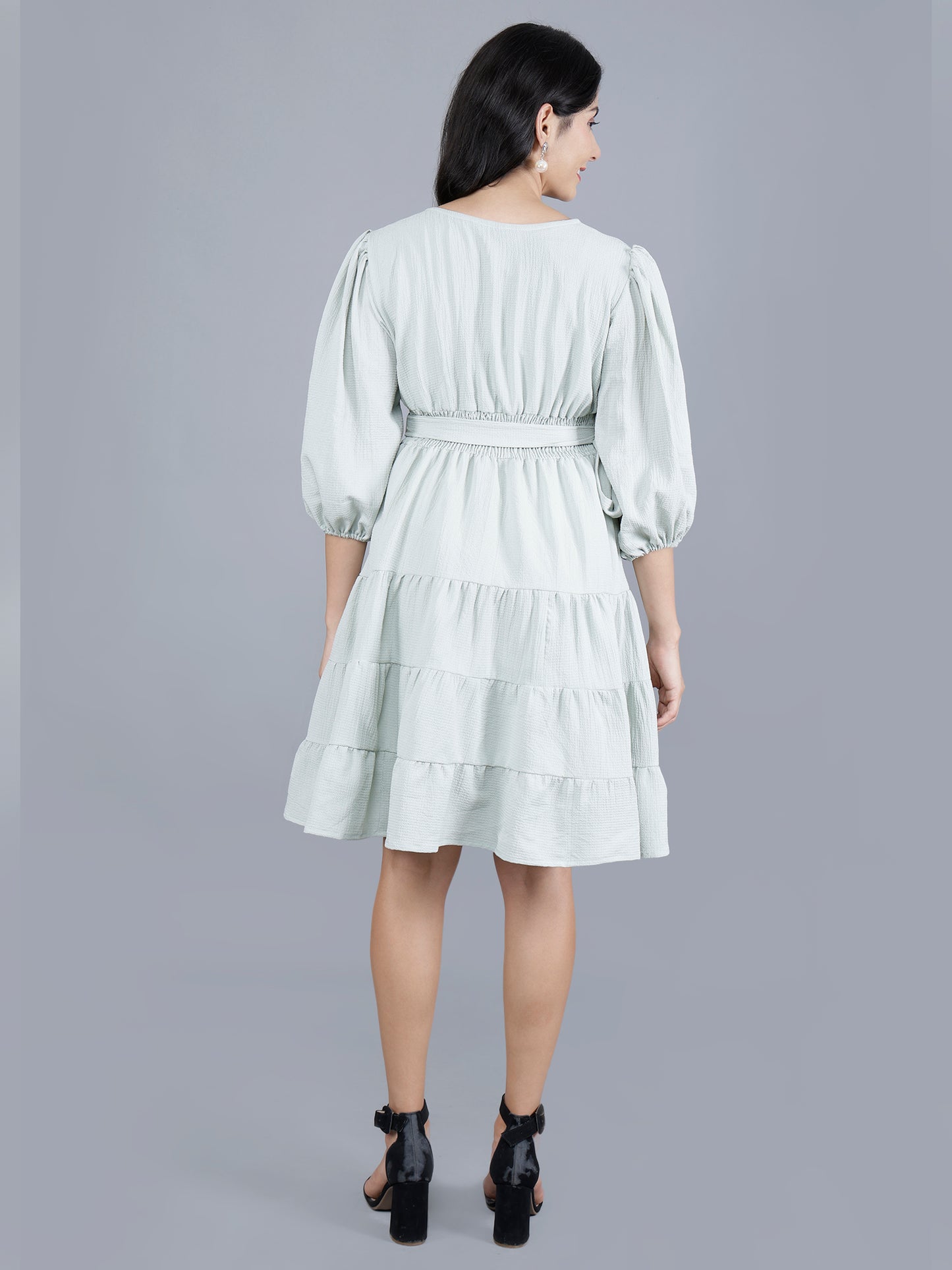 Poly Crepe Wrinkle Short Dress | Women’s Apparel Manufacturer & Exporter