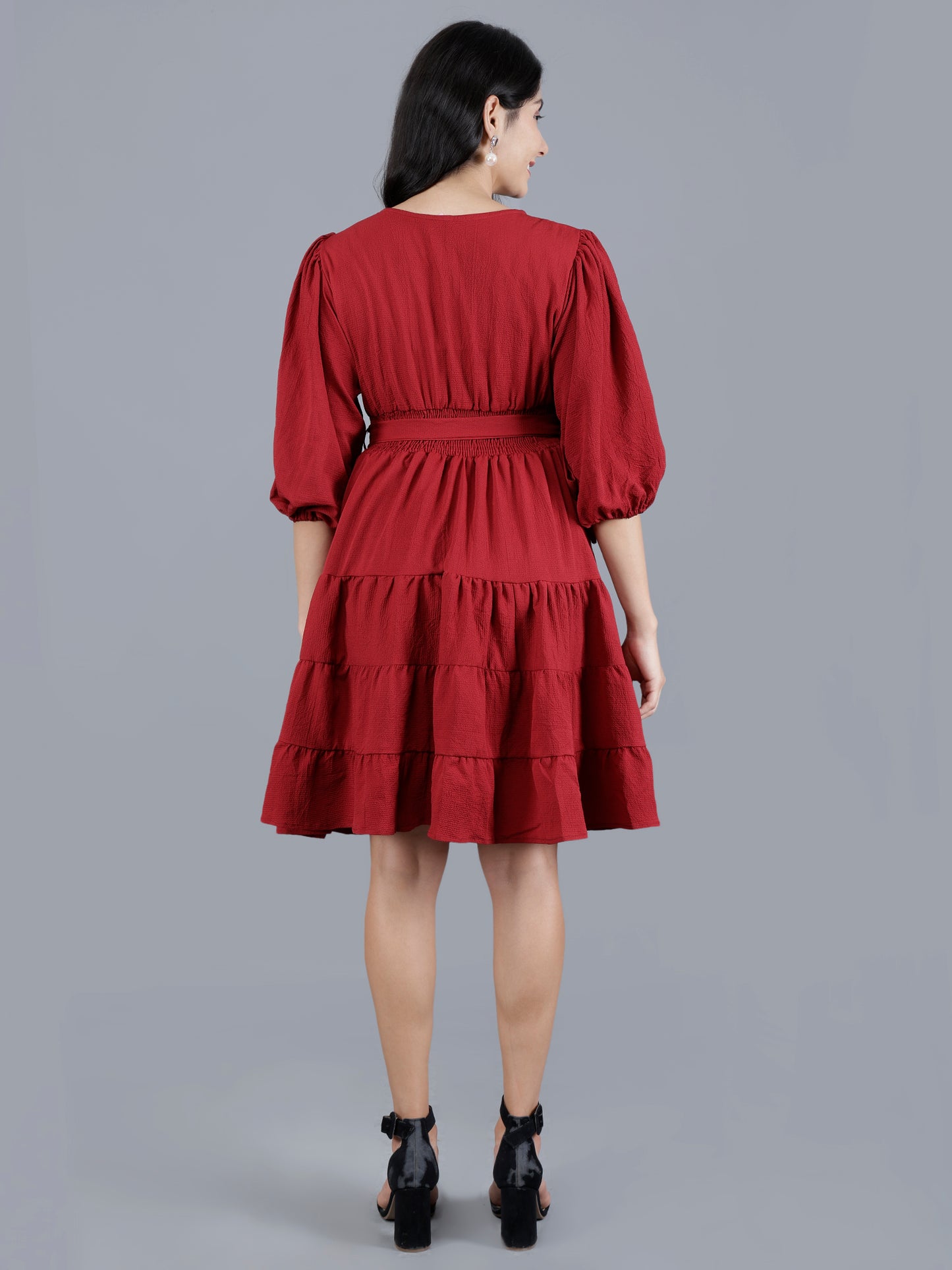 Poly Crepe Wrinkle Short Dress | Women’s Apparel Manufacturer & Exporter