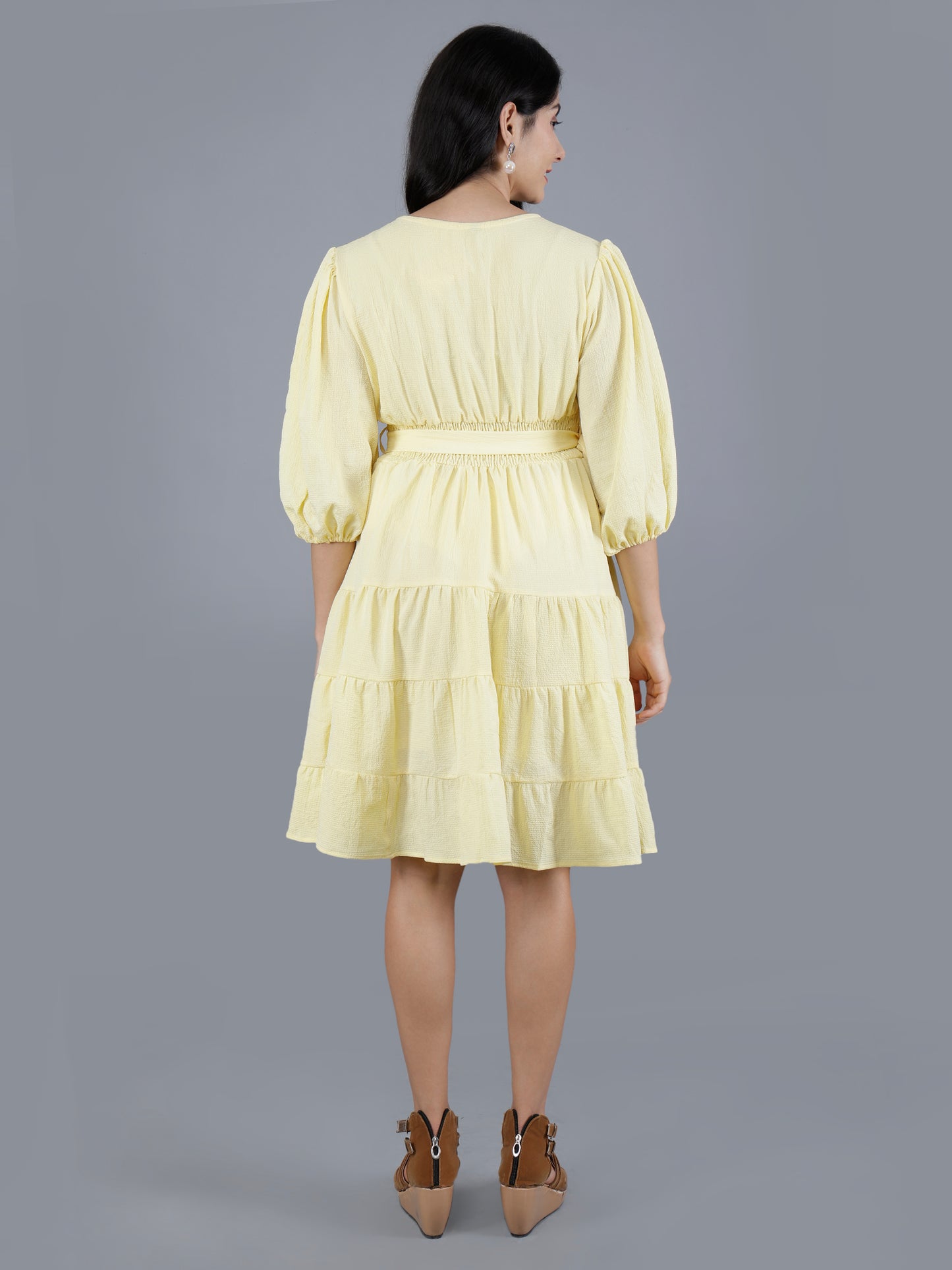 Poly Crepe Wrinkle Short Dress | Women’s Apparel Manufacturer & Exporter