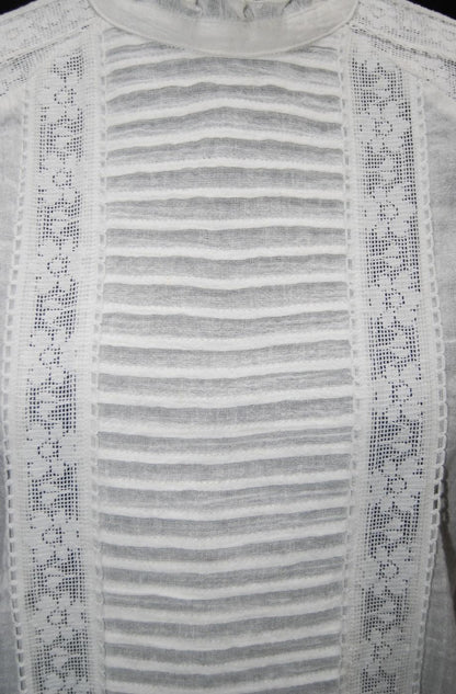 Women’s Cotton Pintuck Lace Panel Top