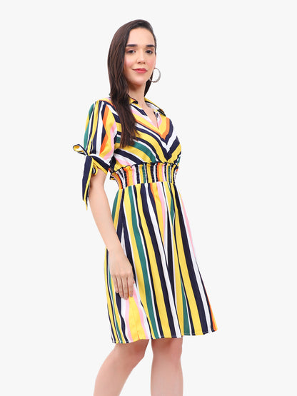 Striped Crepe Dress 62094