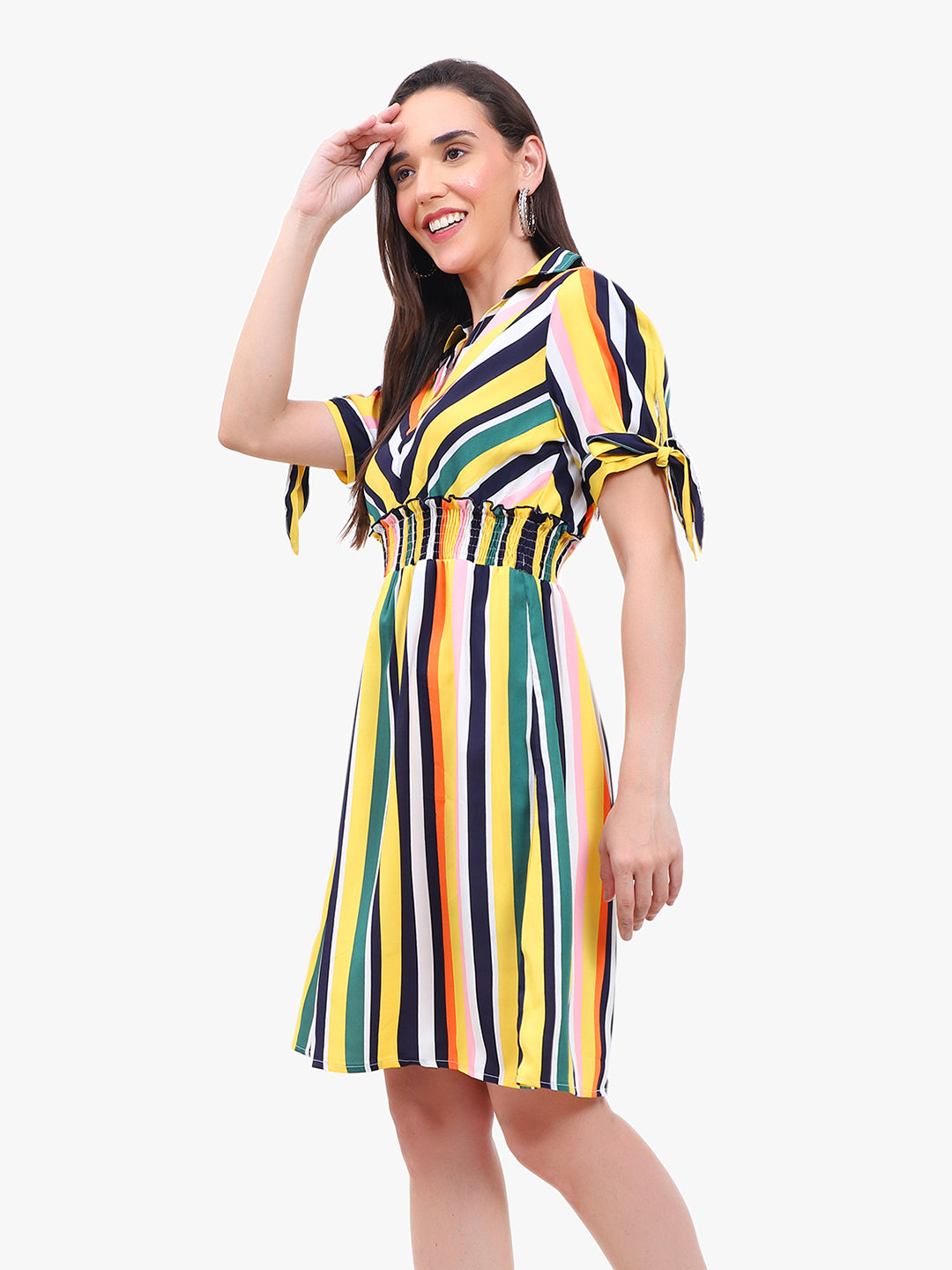 Striped Crepe Dress 62094