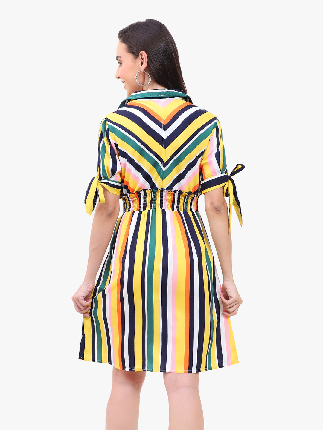 Striped Crepe Dress 62094