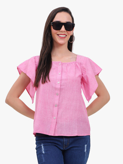 cotton button-up top