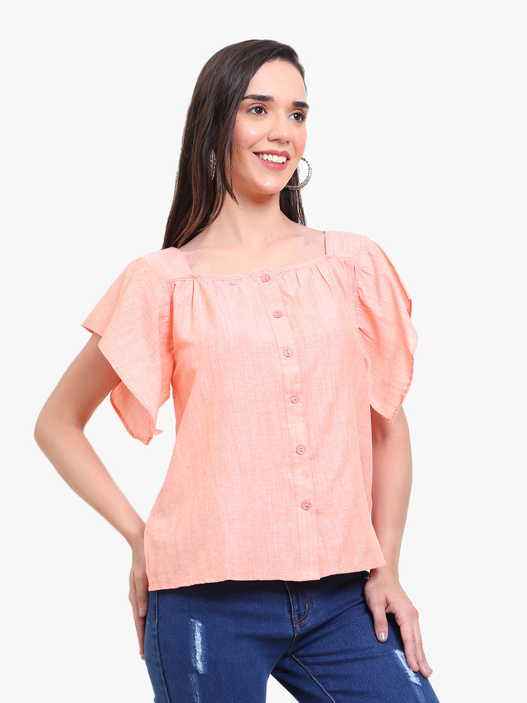 cotton button-up top