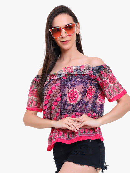 Blossom Off-Shoulder Georgette Top