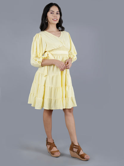 Poly Crepe Wrinkle Short Dress | Women’s Apparel Manufacturer & Exporter