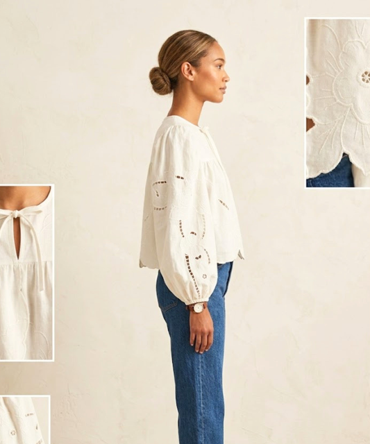 Women’s Cotton Schiffli Embroidered Top | Wholesale | Viigobella