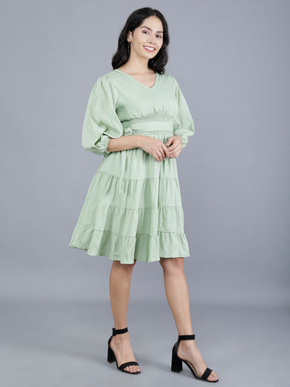 Poly Crepe Wrinkle Short Dress | Women’s Apparel Manufacturer & Exporter