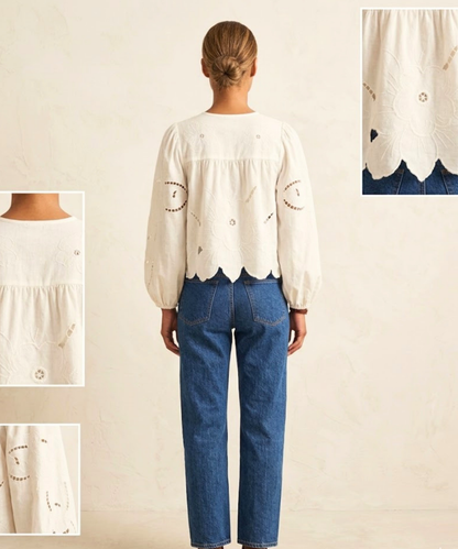 Women’s Cotton Schiffli Embroidered Top | Wholesale | Viigobella