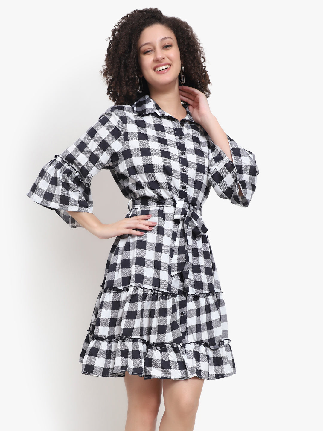 Checkered Cotton Shirt Dress Manufacturer & Exporter
