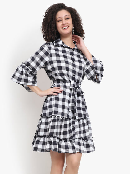Checkered Cotton Shirt Dress Manufacturer & Exporter