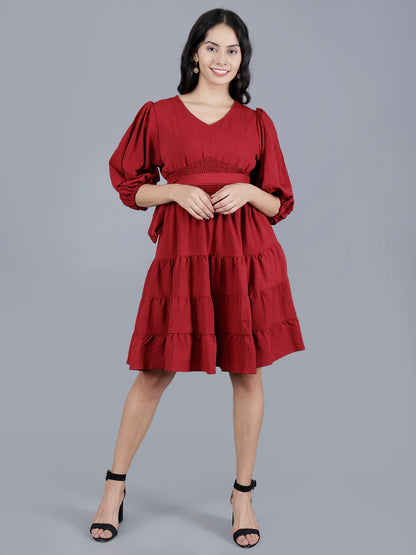 Poly Crepe Wrinkle Short Dress | Women’s Apparel Manufacturer & Exporter