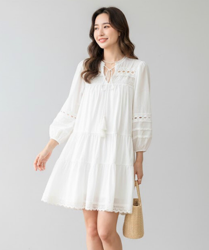 vestido con encaje algodón