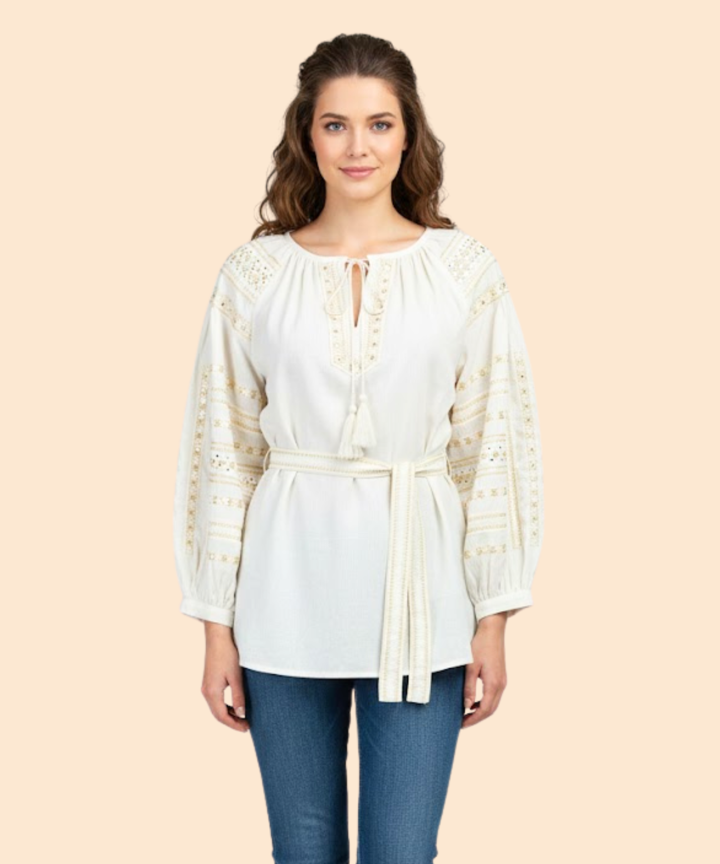 blusa bordada algodón