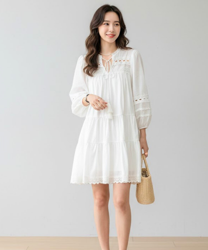 vestido corto algodón mujer