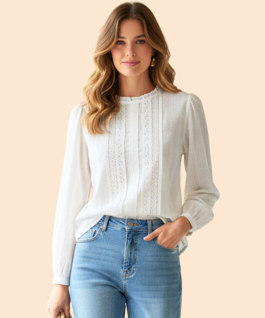 Women’s Cotton Lace Panel Top