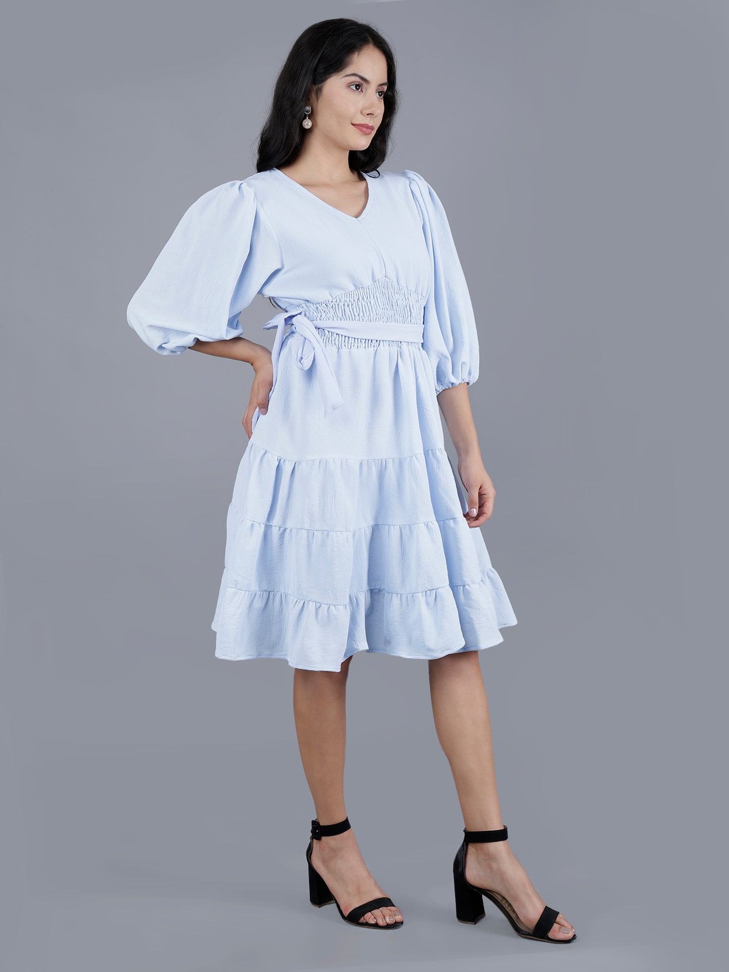 Poly Crepe Wrinkle Short Dress | Women’s Apparel Manufacturer & Exporter